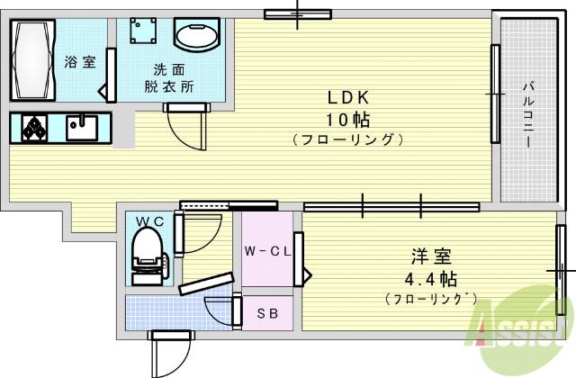 アネログランツ(1LDK/2階)の間取り写真