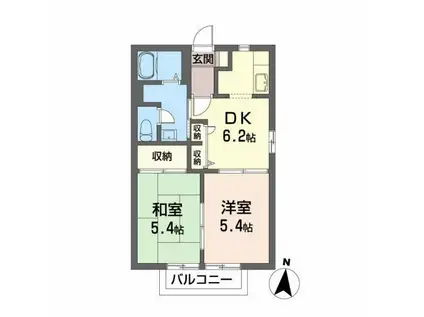 アプローズ丸子B(2DK/2階)の間取り写真