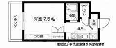 エフ・エフ・パルマ(1K/4階)の間取り写真