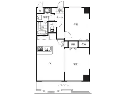 ベルタソーレ(2DK/2階)の間取り写真