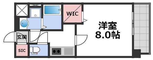 リンクス大阪城イーストレジデンス(1K/4階)の間取り写真