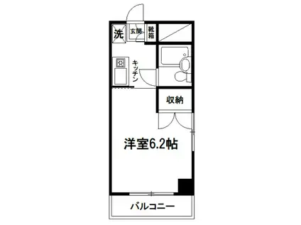 ユリガオカ プレイス(1K/3階)の間取り写真