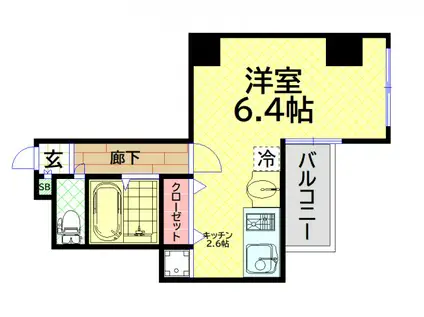 プレミアム新町III(1K/5階)の間取り写真