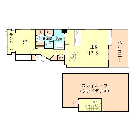ワコーレ三宮ランドマークシティ(1LDK/11階)の間取り写真