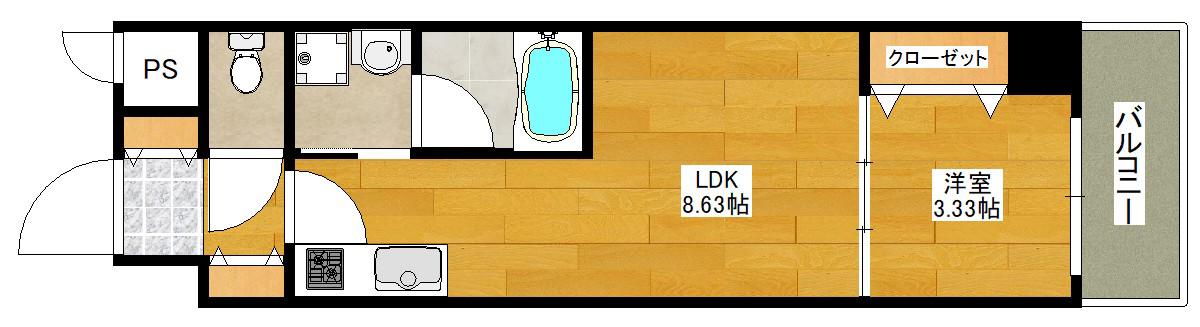 アーバンパーク新大阪(1LDK/10階)の間取り写真