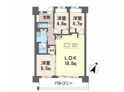 LASANTE 照葉オーシャンテラス(3LDK/4階)の間取り写真