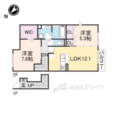ブルームコート(2LDK/2階)の間取り写真
