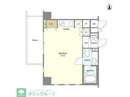 MG目黒駅前(ワンルーム/11階)の間取り写真