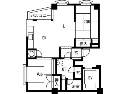 荘園覚王山(2LDK/4階)の間取り写真