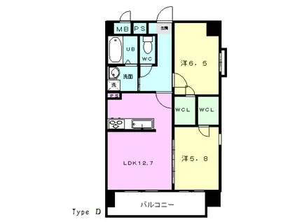 クラージュ菊陽(2LDK/3階)の間取り写真