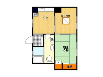 千代マンション(2DK/1階)の間取り写真