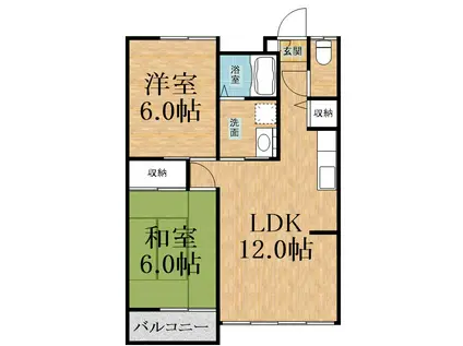 フラワーコーポラス(2LDK/1階)の間取り写真