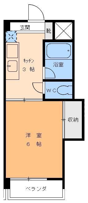 メゾンドプリシア(1K/3階)の間取り写真