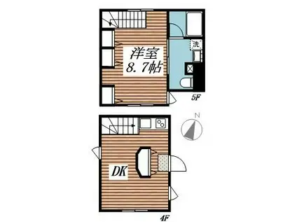 ゴールドシティ水道橋(1DK/4階)の間取り写真