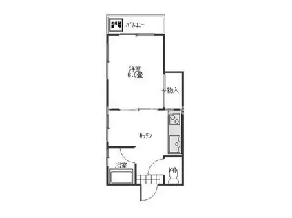 マルトミビル(1DK/2階)の間取り写真