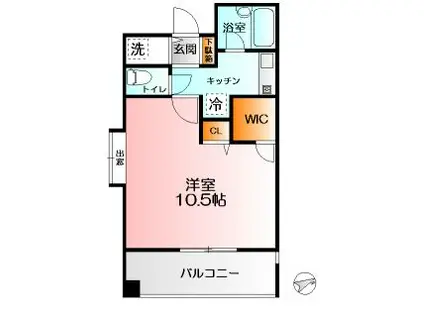 イーリス希望が丘(1K/3階)の間取り写真