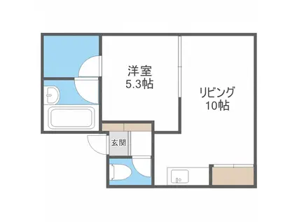 シークエンス620A(1LDK/1階)の間取り写真