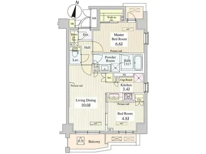 ル・シュクレ永福(2LDK/1階)の間取り写真