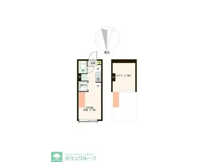 ハーモニーテラス都立家政(ワンルーム/1階)の間取り写真