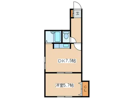 セレーナ南郷(1DK/3階)の間取り写真