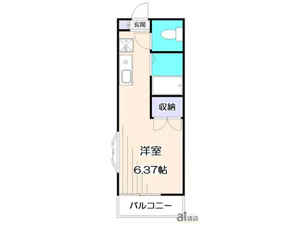 メゾン美住(1K/2階)の間取り写真