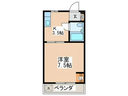 カサ・エトワール(1K/2階)の間取り写真