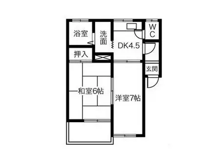 メゾン正木(2DK/1階)の間取り写真