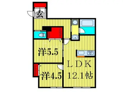 GRAND LUMIERE(2LDK/1階)の間取り写真