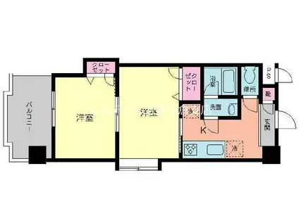 HAMIEL九工大前(2K/4階)の間取り写真