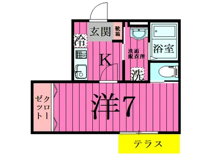 アルカディアメゾン(1K/1階)の間取り写真