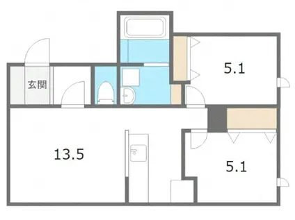 タウンハウス西野弐番館(2LDK/2階)の間取り写真