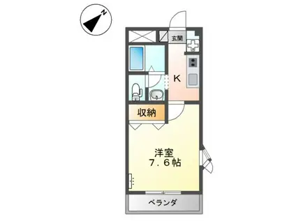 ロイヤルメイセス(1K/2階)の間取り写真