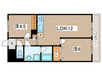 ハピネス飯田6号館(2LDK/2階)の間取り写真