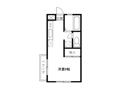 ベルエポック(1K/1階)の間取り写真