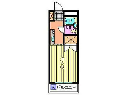 パープルティアラ(1K/1階)の間取り写真