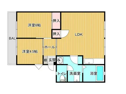 グレースコーポ合川(2LDK/1階)の間取り写真