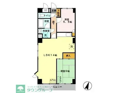 プレジール井山(2LDK/2階)の間取り写真