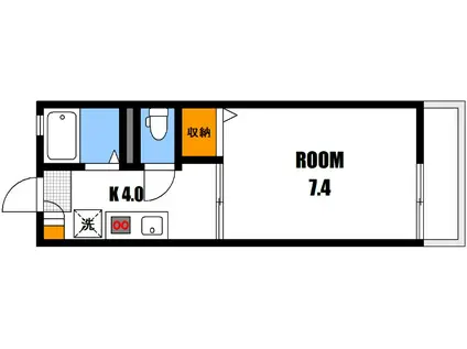 フォーレストヒルズ A棟(1K/1階)の間取り写真
