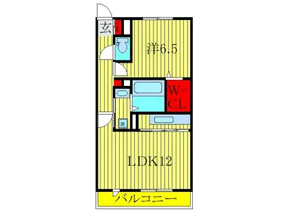 セジュールボウ(1LDK/3階)の間取り写真