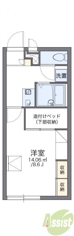 レオパレスMAY21石橋(1K/2階)の間取り写真