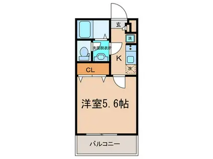 リブリ・新神戸(1K/2階)の間取り写真