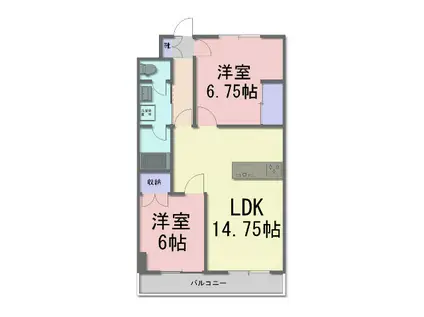U・A・P FUJI(2LDK/3階)の間取り写真