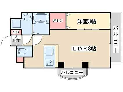 ラグゼ東三国プラス(1LDK/9階)の間取り写真