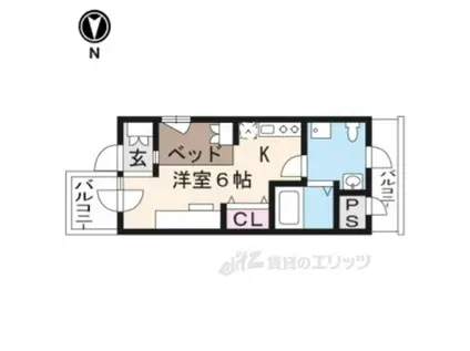 DETOM-1北山レディース(1K/4階)の間取り写真