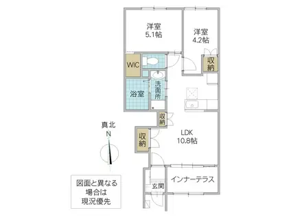 イースト HILLS SEI(2LDK/1階)の間取り写真