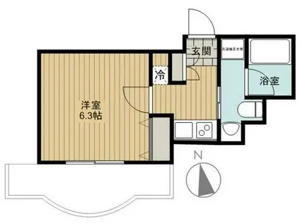 レジディア蒲田II(1K/4階)の間取り写真