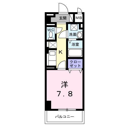 サンライズ 江平中町(1K/3階)の間取り写真