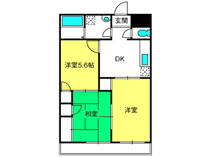 フローテラス(3DK/4階)の間取り写真