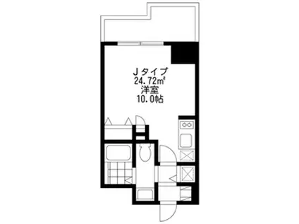 サイドワン(ワンルーム/10階)の間取り写真