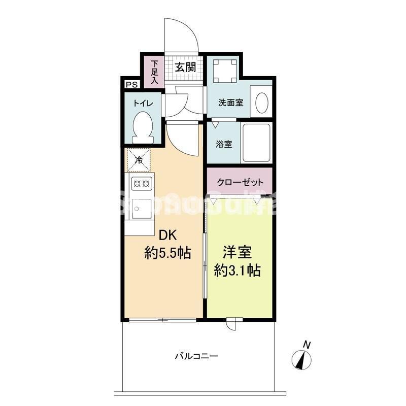 LIVE CASA県庁前(1DK/10階)の間取り写真